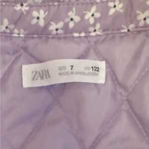 Zara Lilac Quilted Jacket with Floral Design 7yo